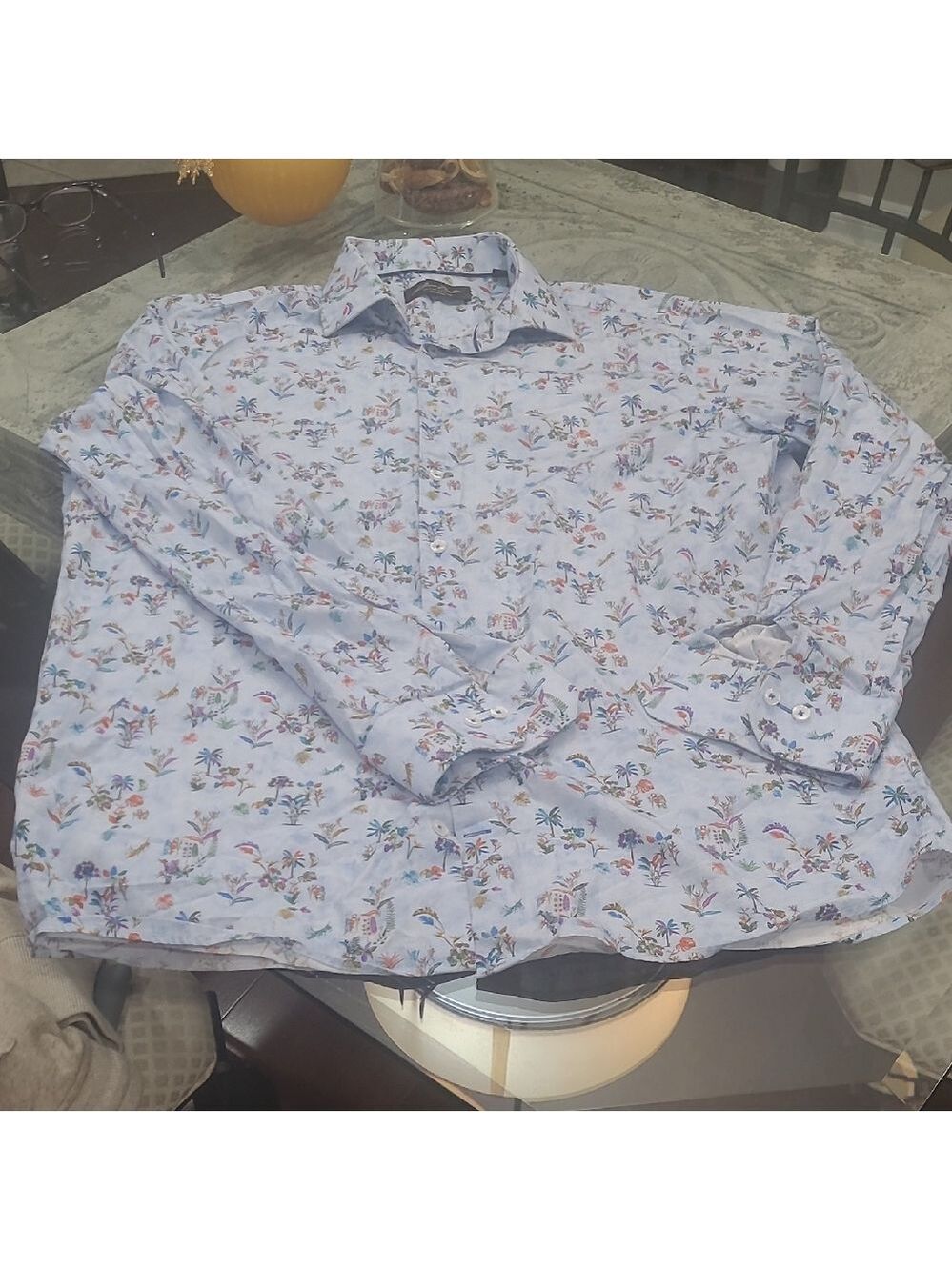 Klauss Boehler Men's Floral Patterned Men's Shirt 16.5 42 Like New